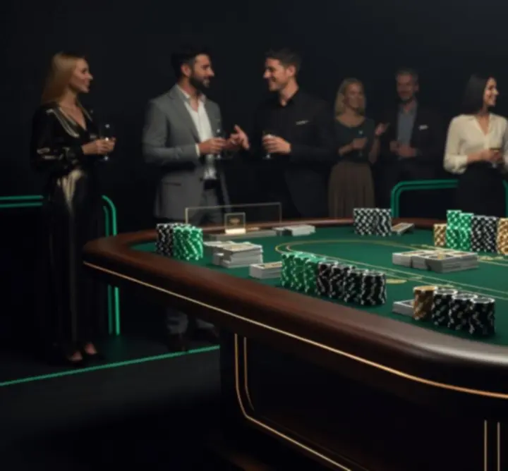 Stylowy stół kasynowy GEP-ART Piotr Nadrowski przygotowany na wieczór pokerowy