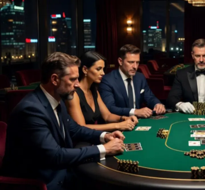 Prywatny wieczór pokerowy przy profesjonalnym stole